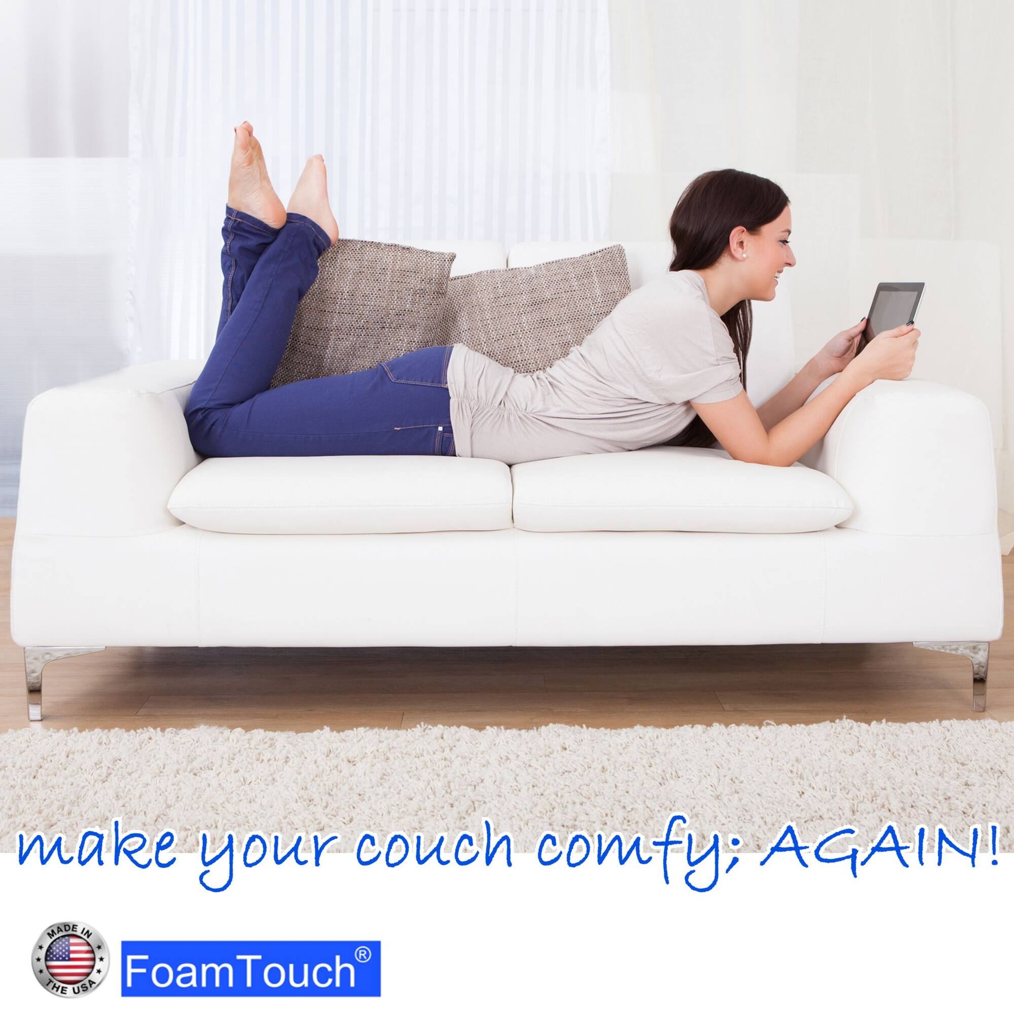 FoamTouch® 1" x 20" x 20" High Density Upholstery Foam